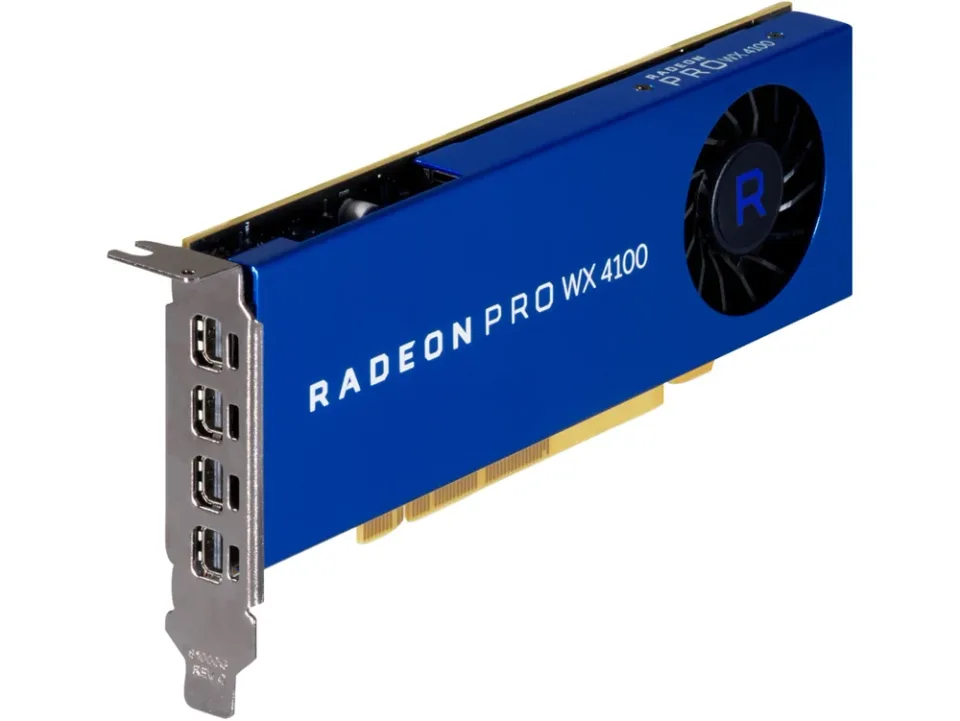 AMD Radeon Pro WX 4100 graphics card — Product photo