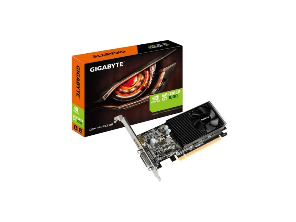 GIGABYTE GeForce GT 1030 Low Profile D4 2G graphics card — Product photo