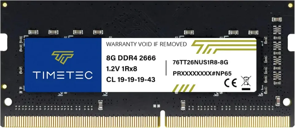 Timetec 8 GB (1 x 8 GB) DDR4 2666 MT/s laptop memory — Product photo