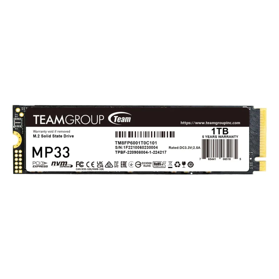 TEAMGROUP MP33 1 TB M.2 2280 NVMe SSD — Product photo