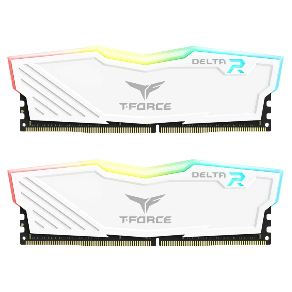 TEAMGROUP T-Force Delta RGB 16 GB (2 x 8 GB) DDR4 3600 MT/s desktop memory kit — Product photo