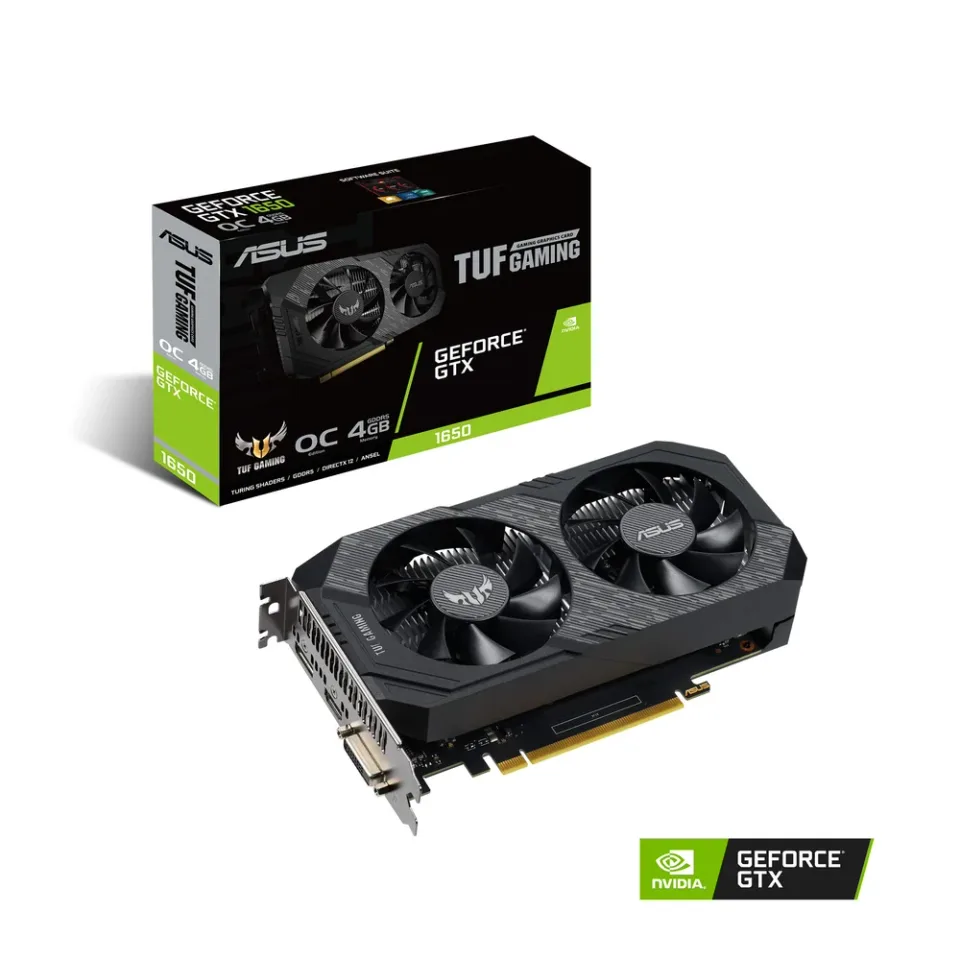 ASUS TUF Gaming GeForce GTX 1650 OC Edition 4GB GDDR6 graphics card — Product photo
