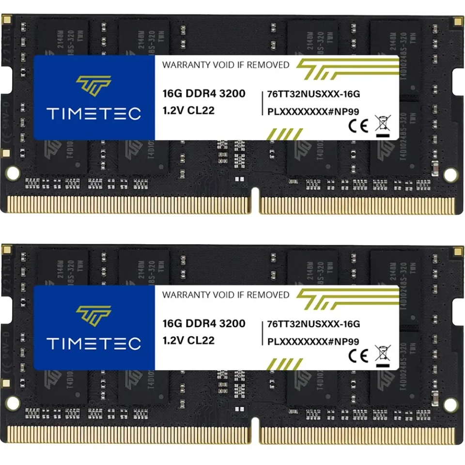 Timetec 32 GB (2 x 16 GB) DDR4 3200 MT/s laptop memory kit — Product photo