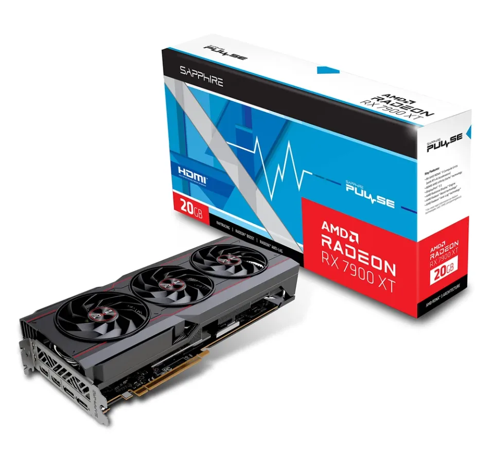 Sapphire PULSE AMD Radeon RX 7900 XT 20GB GDDR6 graphics card — Product photo