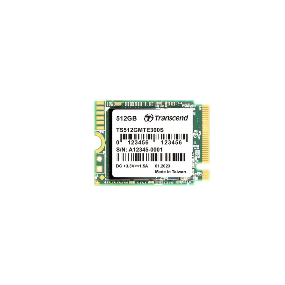Transcend 512 GB M.2 2230 NVMe SSD (TS512GMTE300S) — Product photo