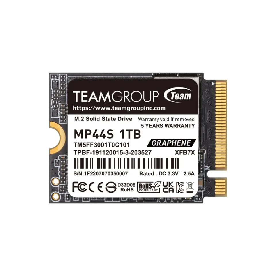 TEAMGROUP MP44S 1 TB M.2 2230 NVMe SSD — Product photo