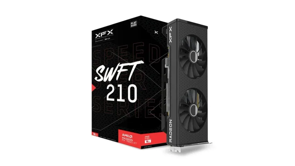 XFX Speedster SWFT 210 Radeon RX 7800 XT Core Edition graphics card — Product photo