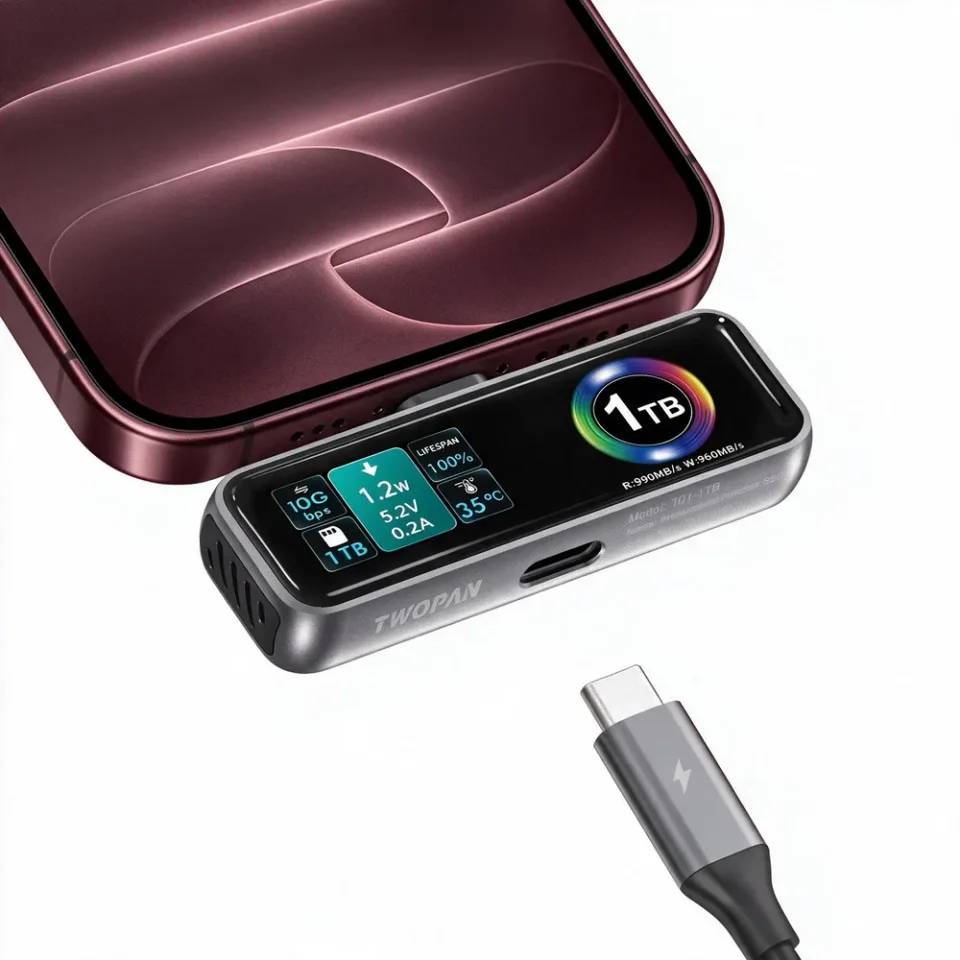 TWOPAN MagSafe 1 TB portable SSD — Product photo