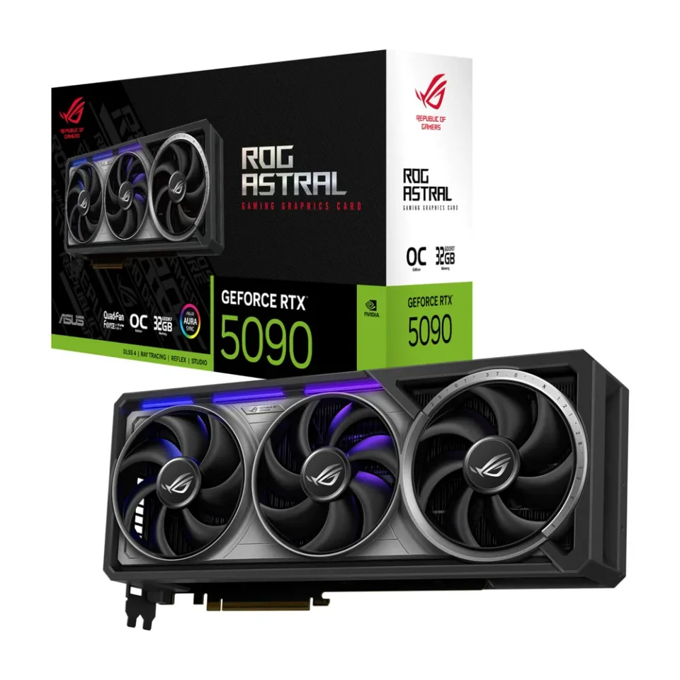 ASUS ROG Astral GeForce RTX 5090 OC Edition 32GB GDDR7 graphics card — Product photo