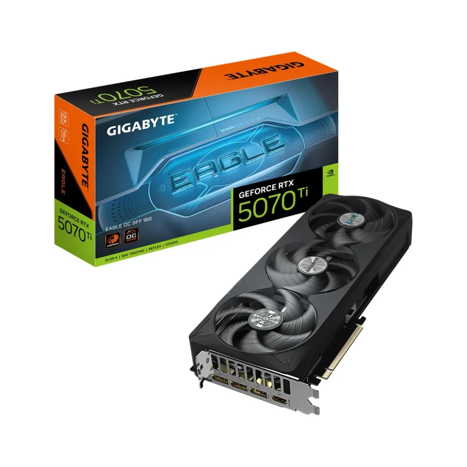 GIGABYTE GeForce RTX 5070 Ti EAGLE OC SFF 16G graphics card — Product photo