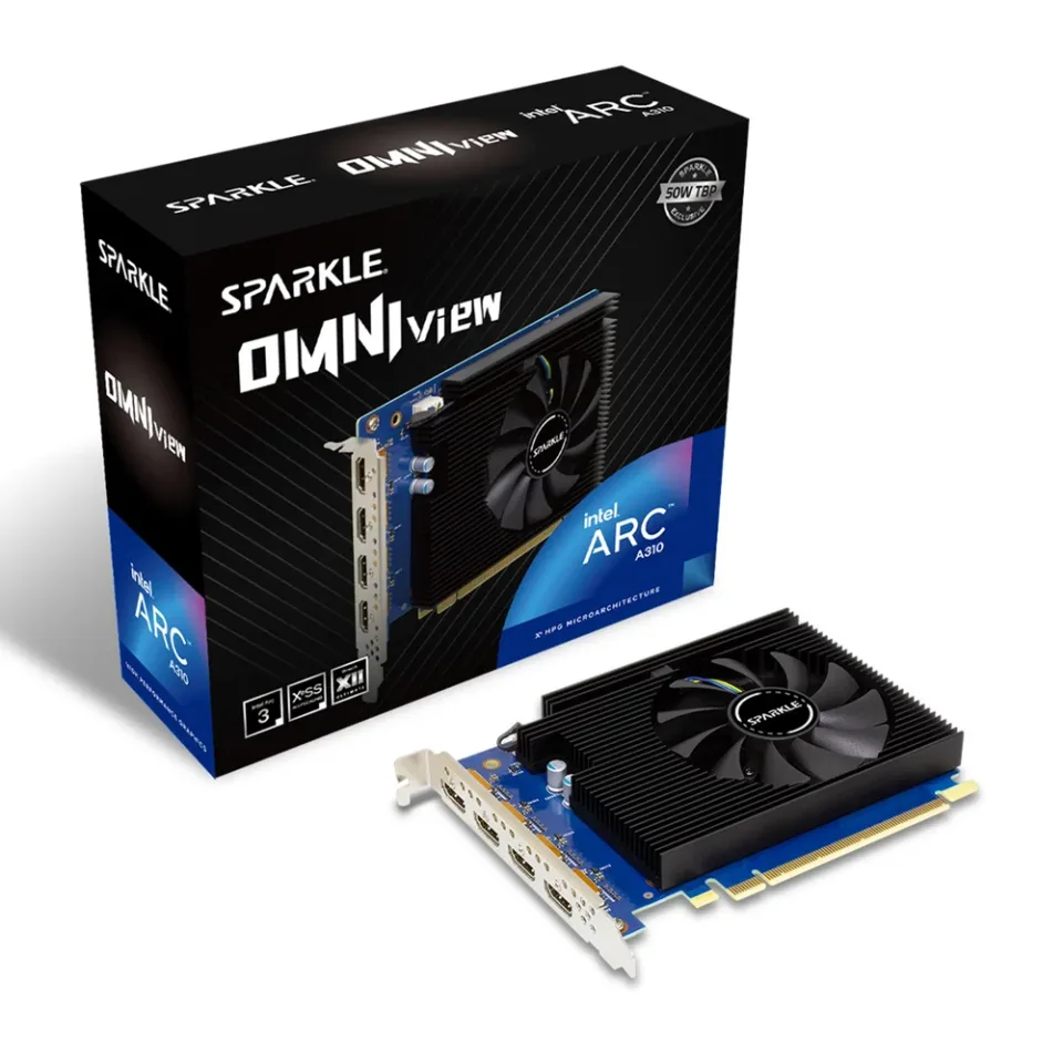 SPARKLE Intel Arc A310 Omni View 4GB graphics card — Product photo