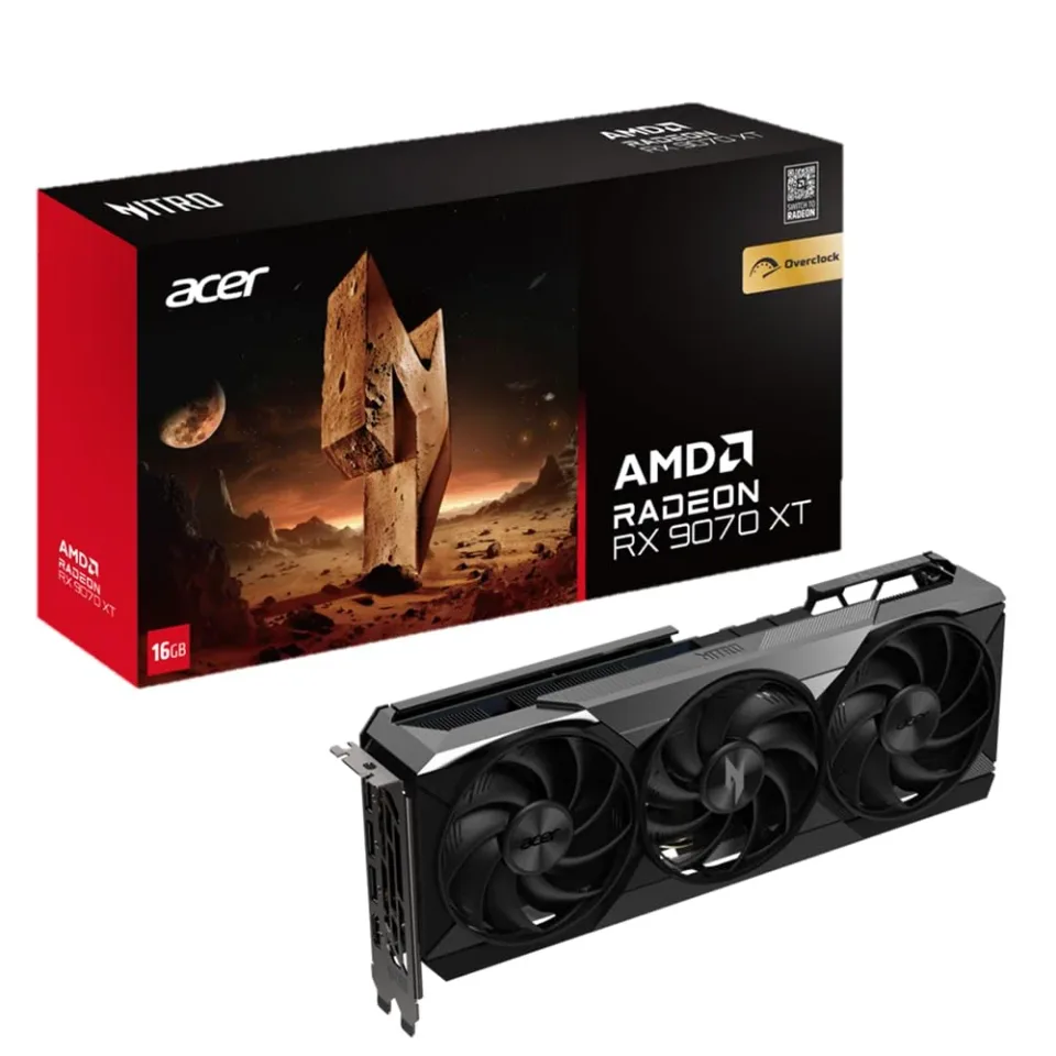 Acer Nitro AMD Radeon RX 9070 XT OC 16GB graphics card — Product photo