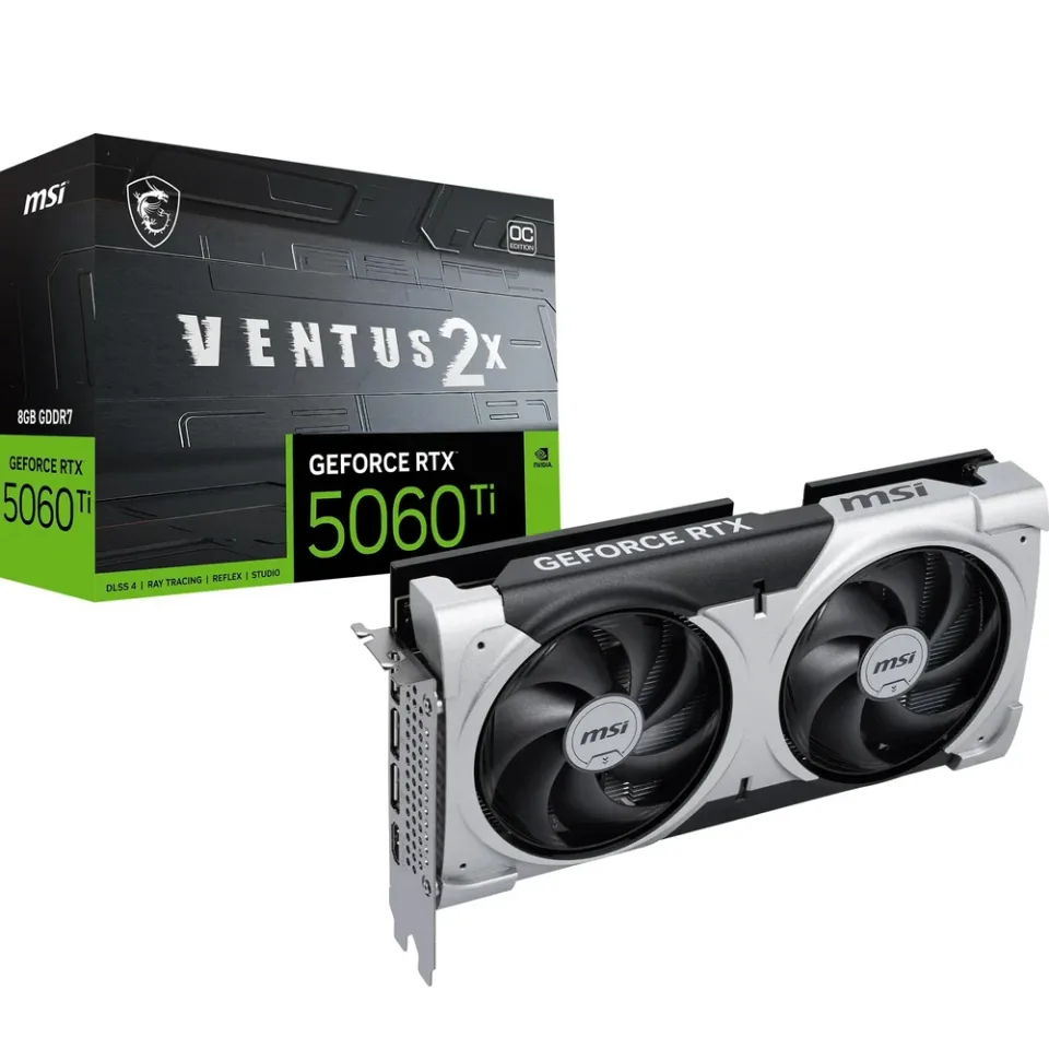 MSI GeForce RTX 5060 Ti 8G VENTUS 2X OC PLUS graphics card — Product photo