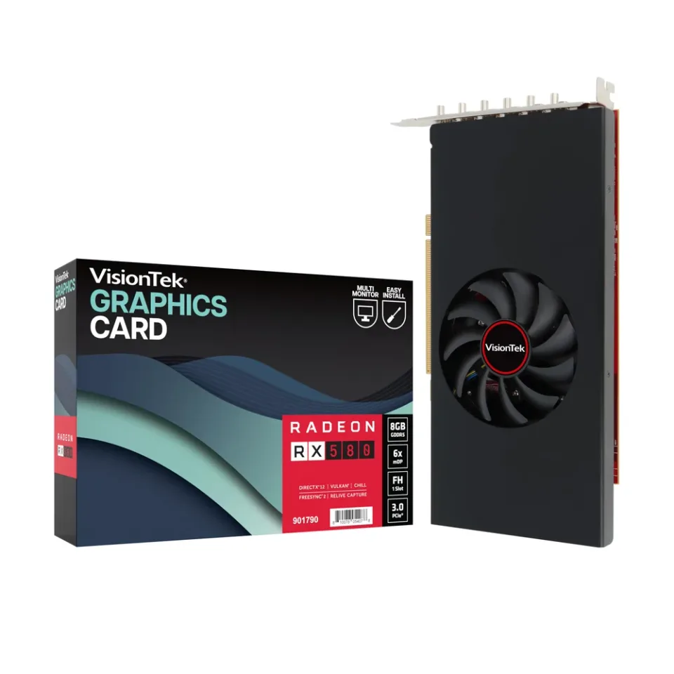 VisionTek Radeon RX 580 8GB GDDR5 graphics card — Product photo