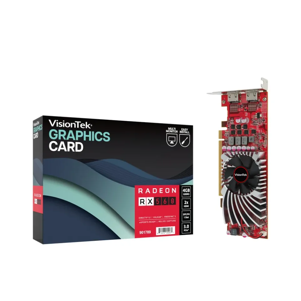 VisionTek Radeon RX 560 4GB GDDR5 graphics card — Product photo