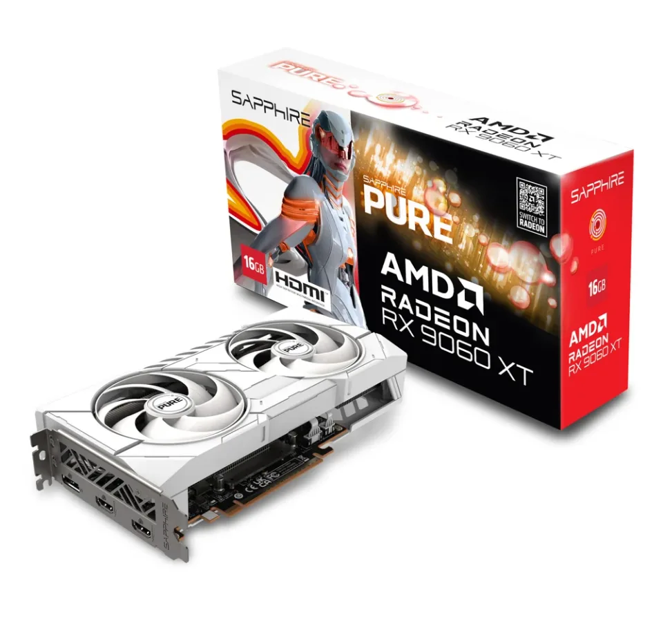 Sapphire PURE AMD Radeon RX 9060 XT OC 16GB graphics card — Product photo