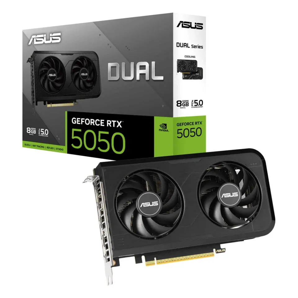 ASUS Dual GeForce RTX 5050 8GB GDDR6 graphics card — Product photo