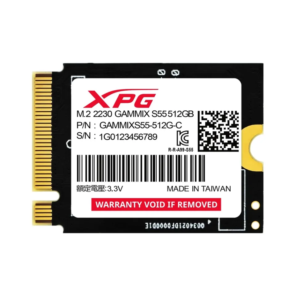 XPG GAMMIX S55 512 GB M.2 2230 NVMe SSD — Product photo