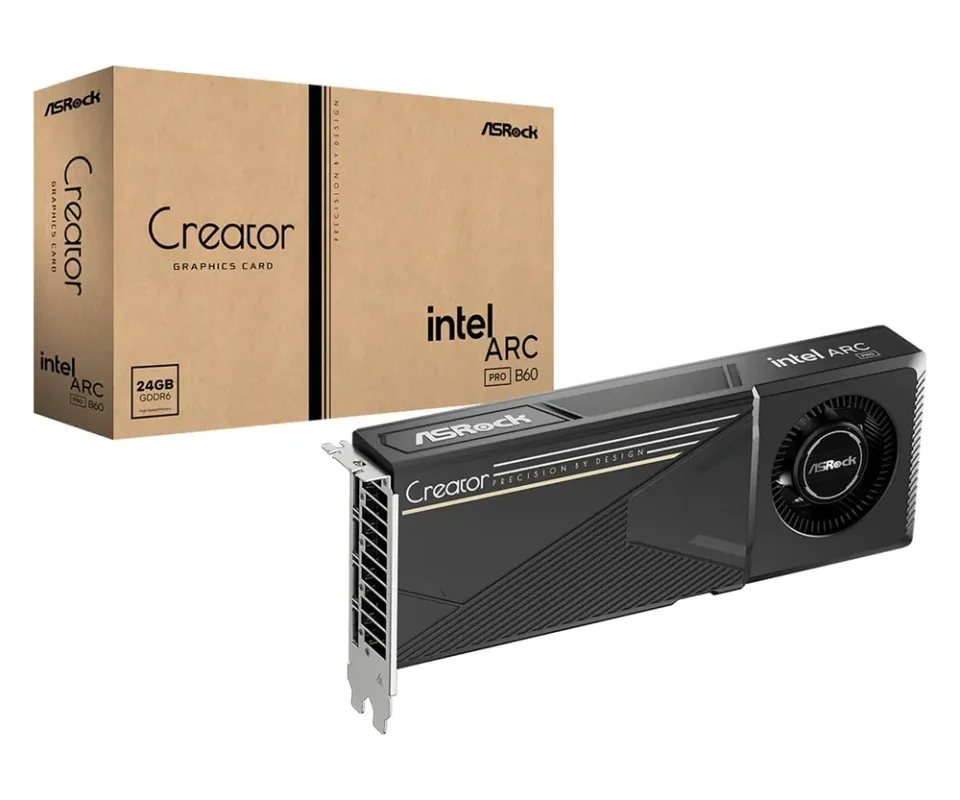 ASRock Intel Arc Pro B60 Creator 24GB graphics card — Product photo
