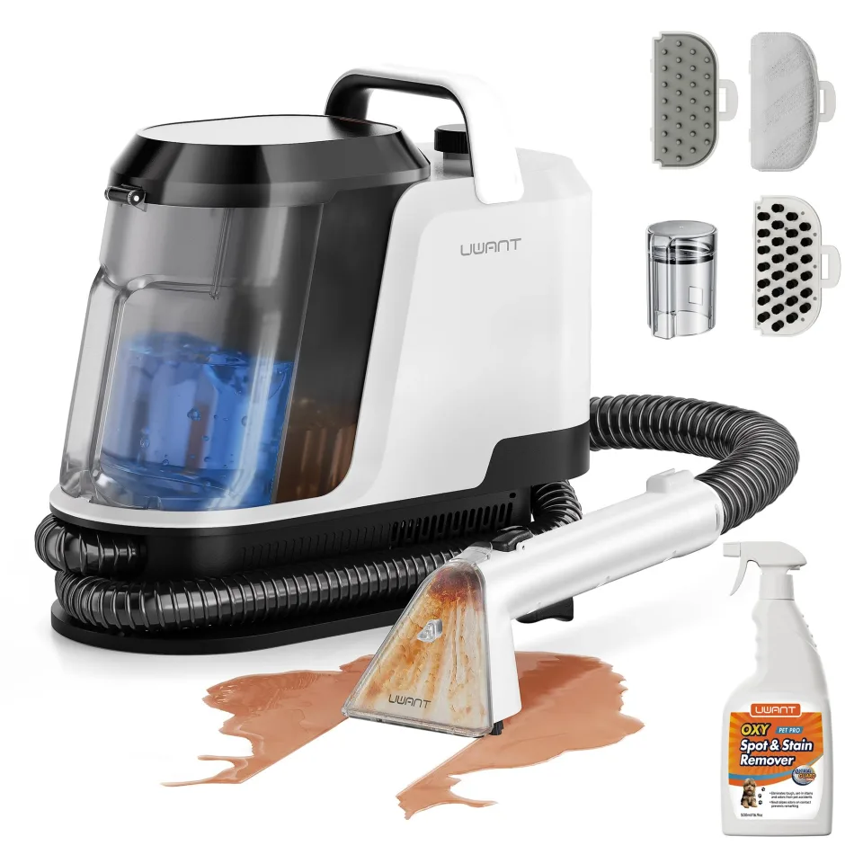 UWANT Y100 Portable Carpet Cleaner with Pet Pro OXY Solution — Product photo