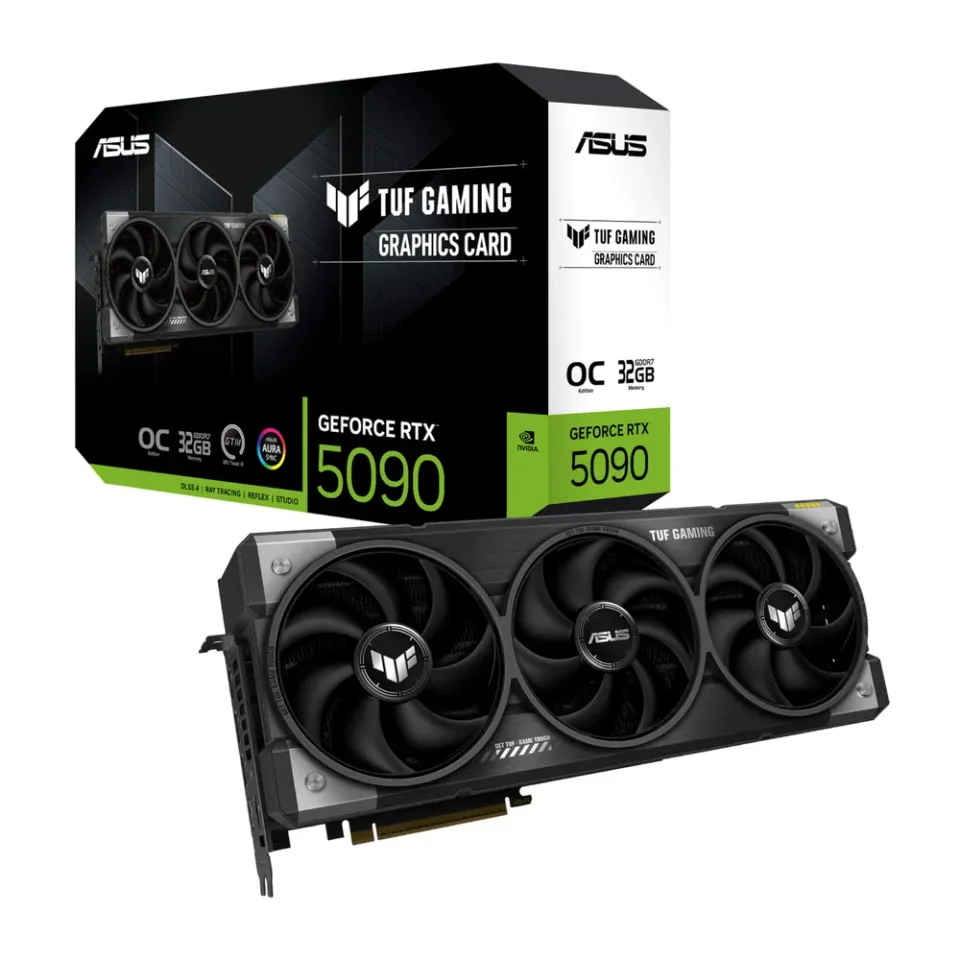 ASUS TUF Gaming GeForce RTX 5090 OC Edition 32GB GDDR7 graphics card — Product photo